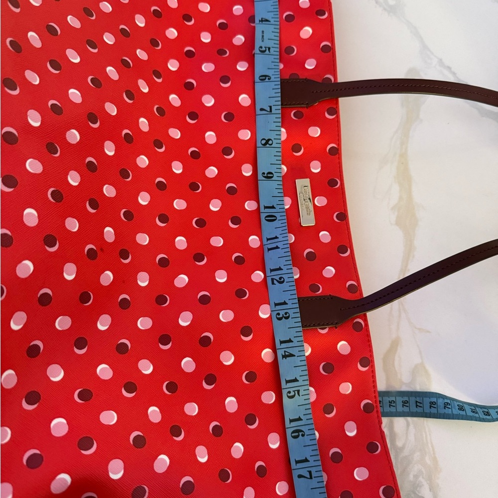 Kate spade Red Polka Dot Tote Bag no callouts only used a few times - Picture 12 of 13